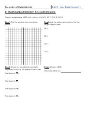 quadrilaterals and coordinate geometry worksheet answers