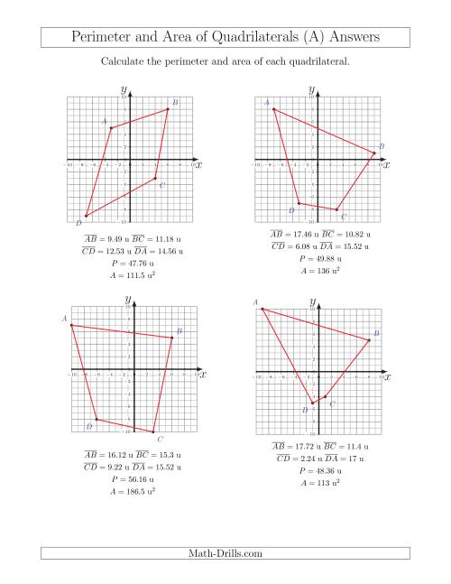 quadrilaterals in the coordinate plane worksheet