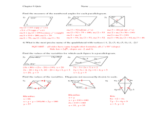 Nine Quadrilateral Problems Involving Angle Measures and ...