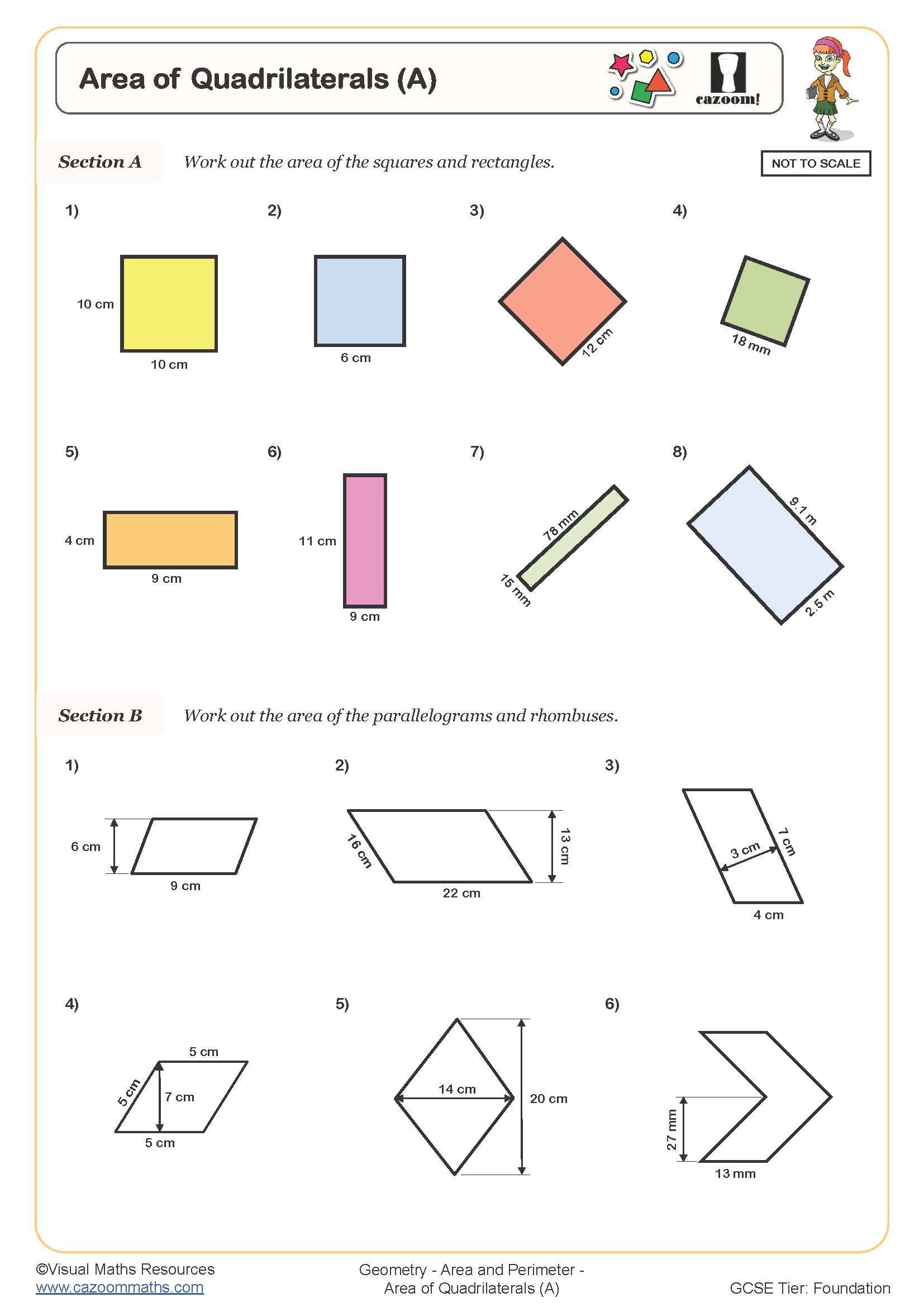 quadrilaterals worksheet answers