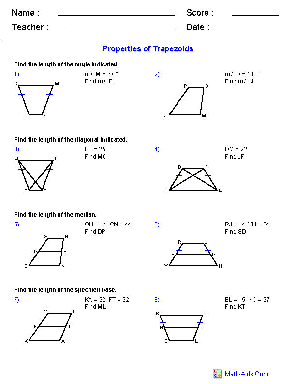 Geometry Worksheets | Polygons Worksheets