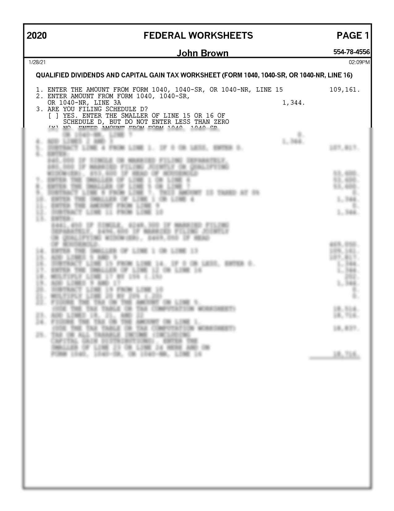 SOLUTION: Qualified Dividends and Capital Gain Tax Worksheet ...