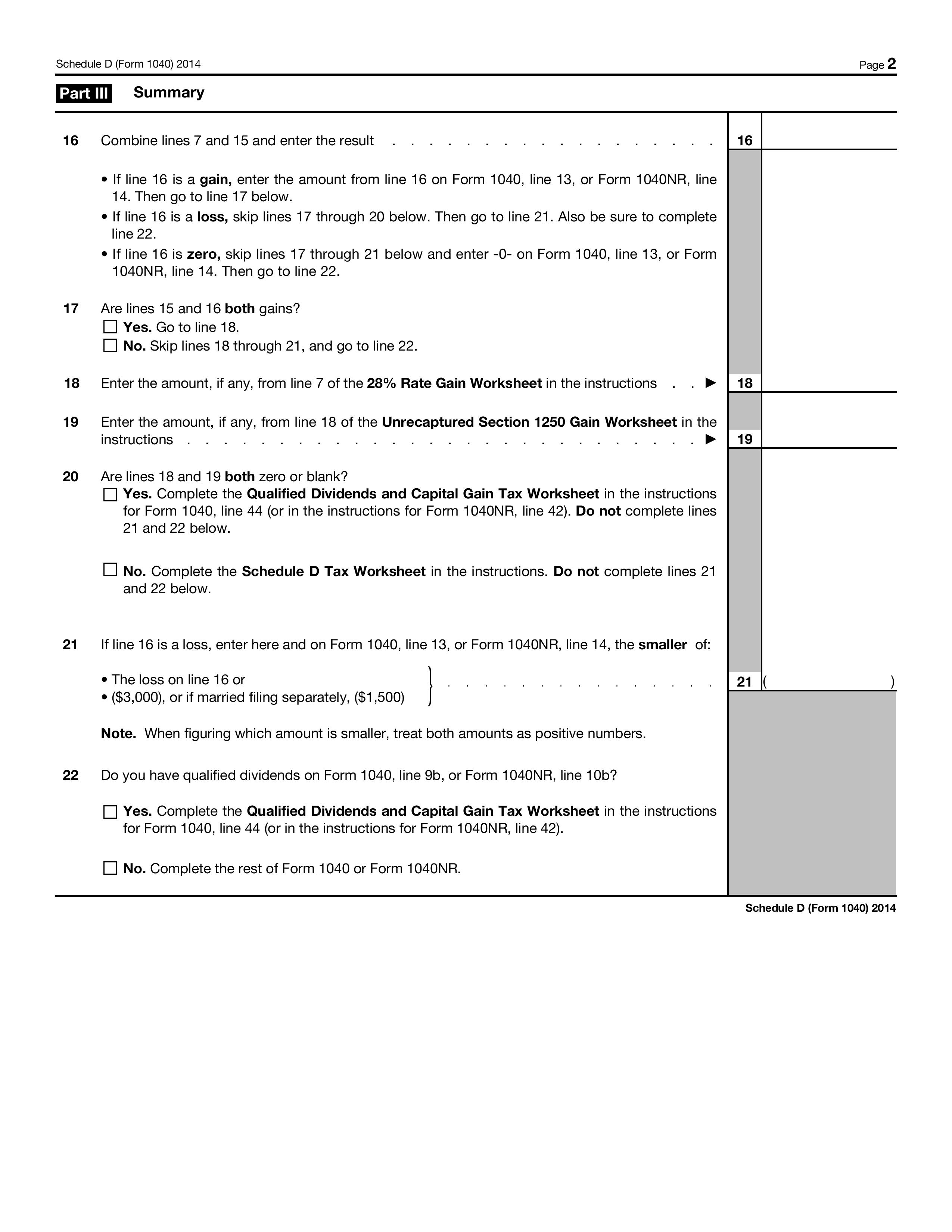 qualified dividends and capital gain tax worksheet line 44