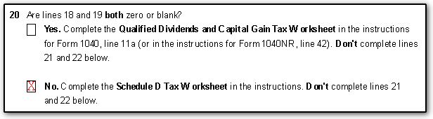 qualified dividends and capital gain tax worksheet line 44
