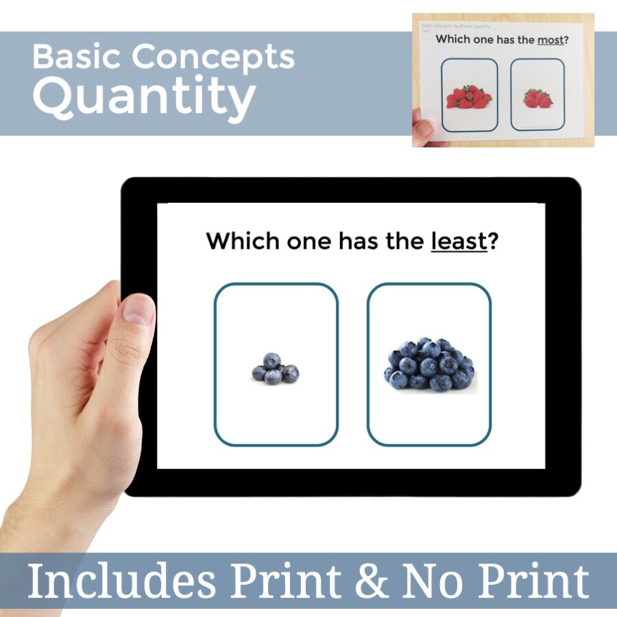 Basic Concepts Speech Therapy Quantity Quantitative | Digital &  Printable —  SLP