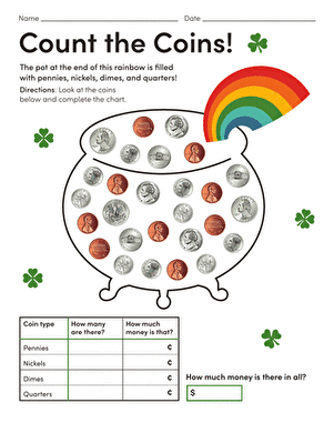 quarters nickels dimes pennies worksheet