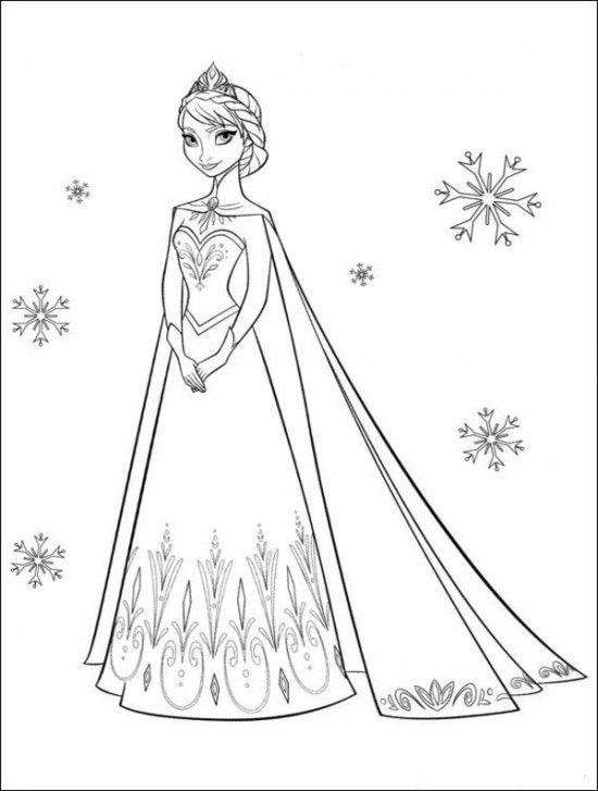 queen elsa printable coloring pages