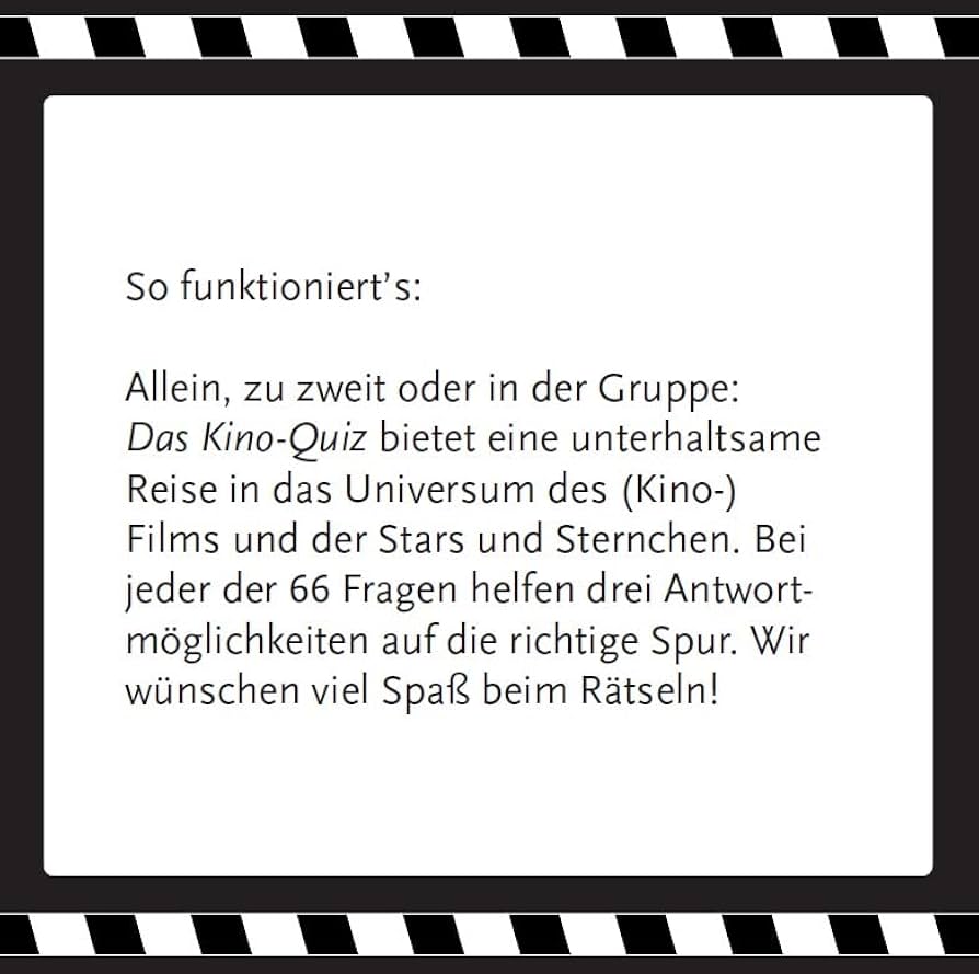 ARS VIVENDI The Cinema Quiz - 66 Questions About Cinema, Actors and Films