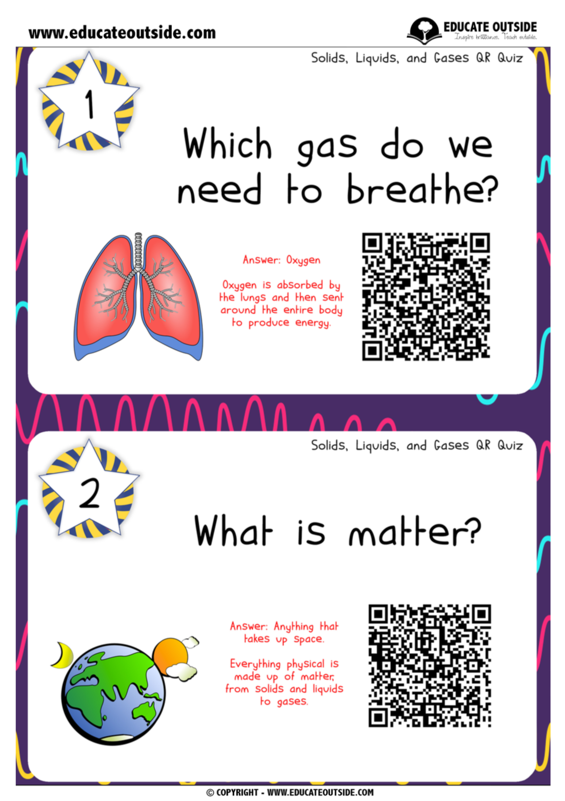 States of Matter: QR Code Quiz - Educate Outside - Outdoor Lesson ...