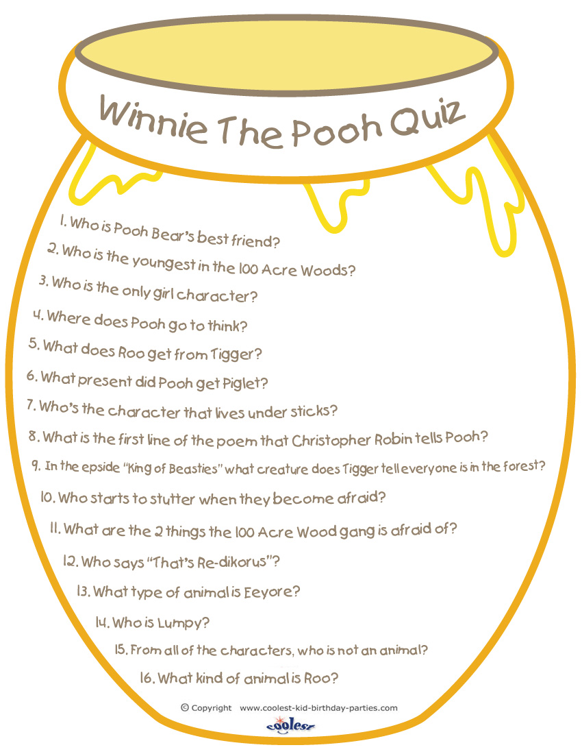 quiz printables