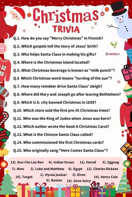 quiz questions xmas