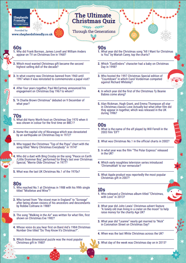 quiz questions xmas