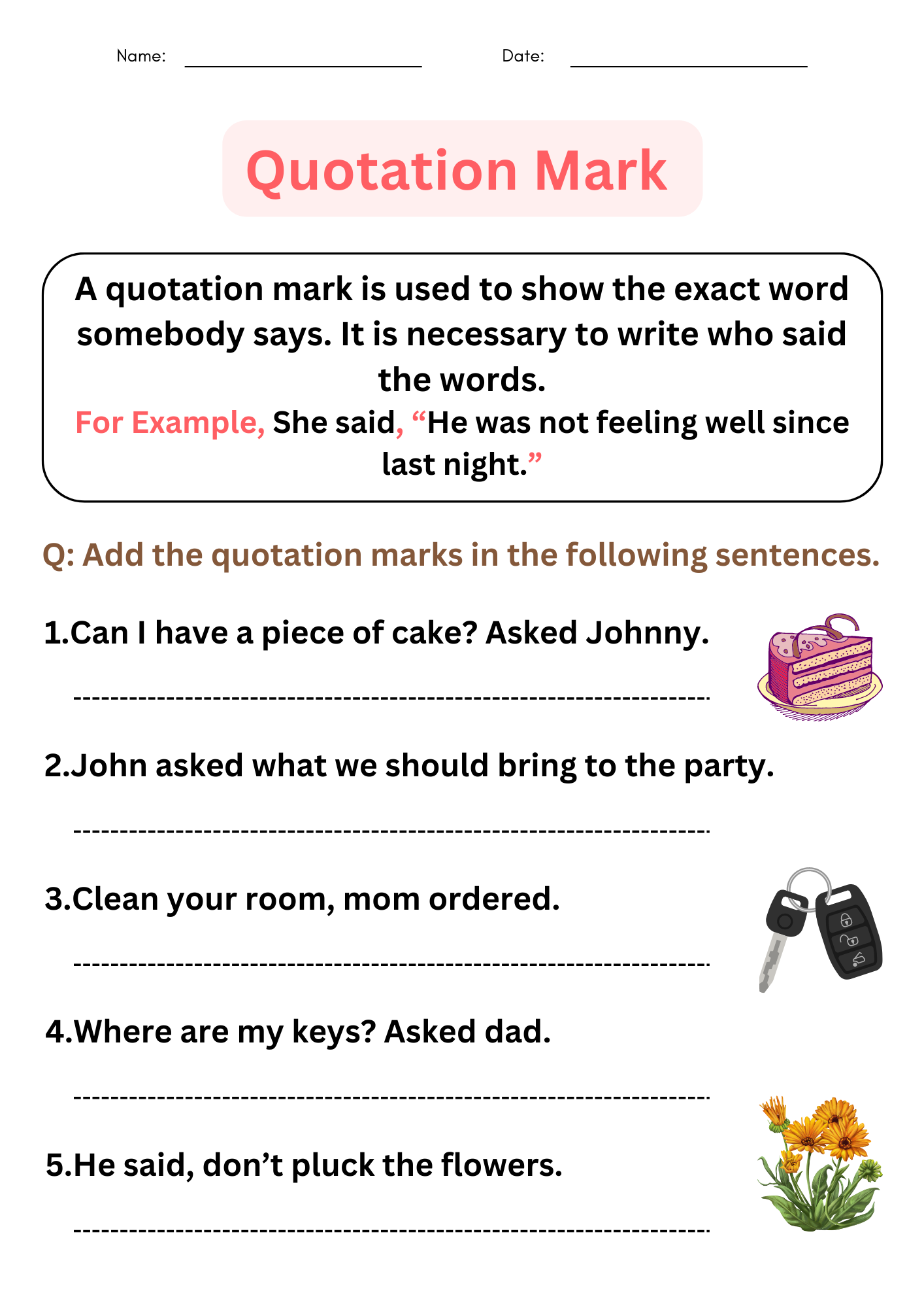 grammer quotation marks worksheets with answers for grade 1 2 3