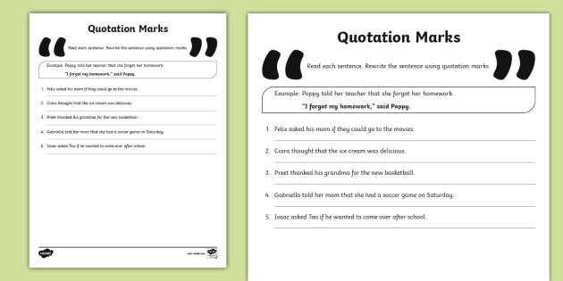 Using Quotation Marks worksheet - Dialogue tags activities