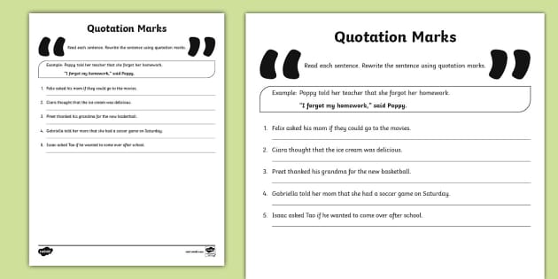 Using Quotation Marks worksheet Dialogue tags activities Worksheets
