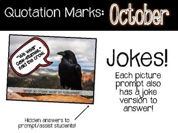 Quotation Marks (Dialogue) October- Picture Writing Prompts and ...