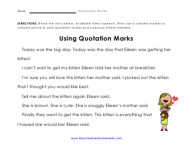 Quotation Marks Worksheets