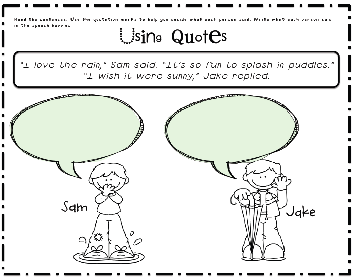 Sarahs First Grade Snippets: Using Quotation marks