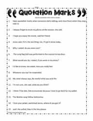 Quotation Marks Worksheets