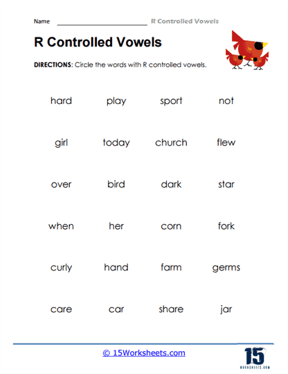 R Controlled Vowels Worksheets 15 Worksheets Library Worksheets Library