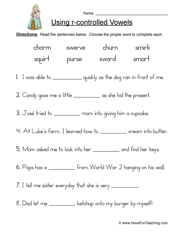 r controlled vowels worksheet 2nd grade