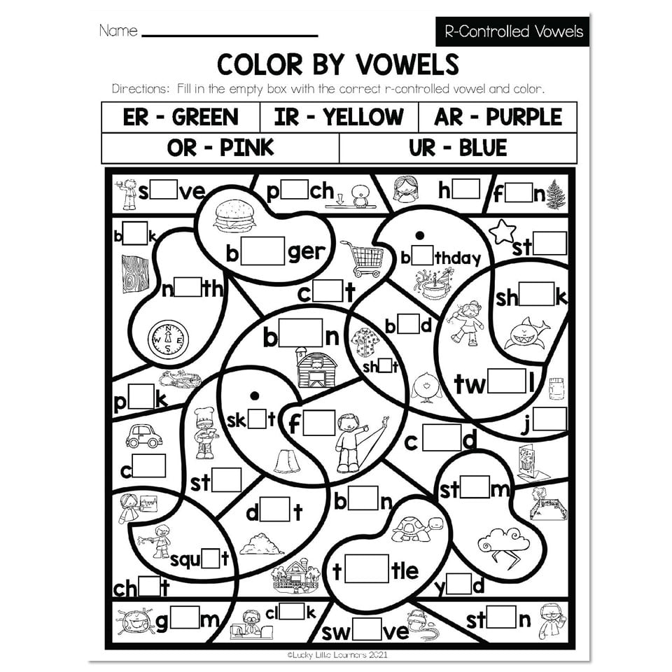 r controlled vowels worksheet 2nd grade