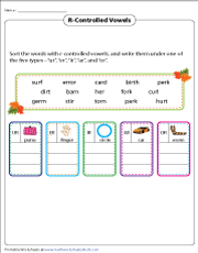 r controlled vowels worksheet