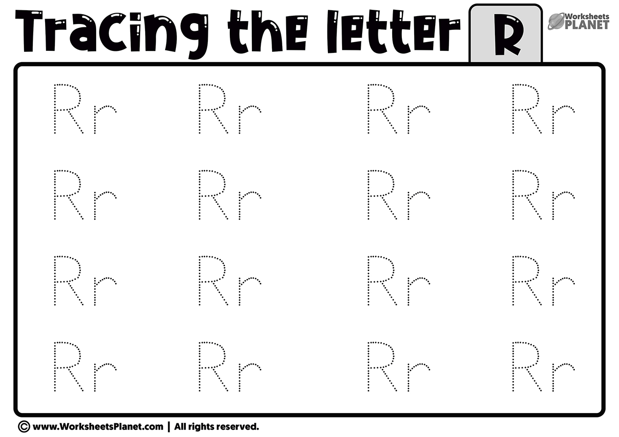 Tracing Upper Case Letter R - KidzeZone