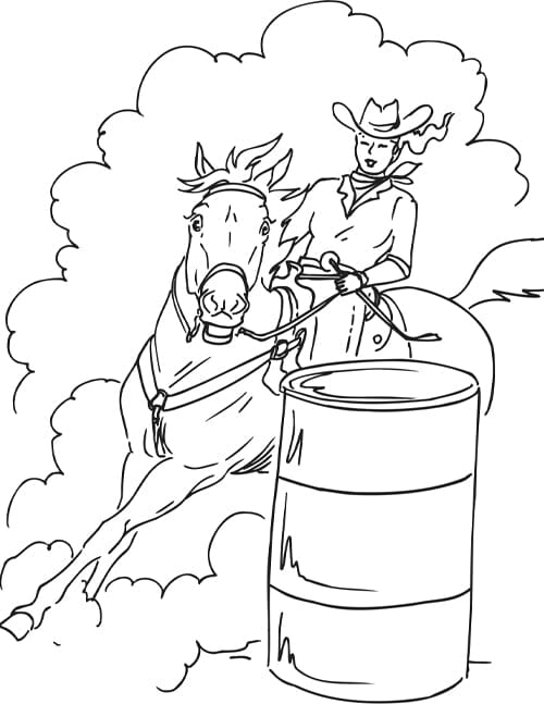 Barrel Racing Coloring Page — BreyerHorses.com