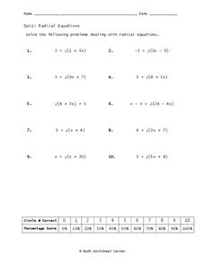 Simplifying Radical Expressions worksheets