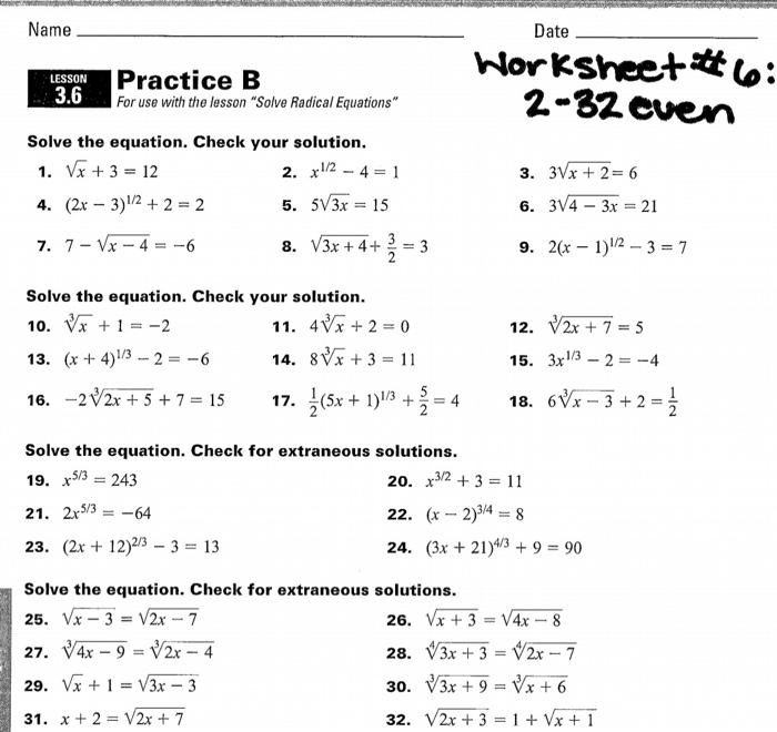 radical expressions worksheet algebra 2