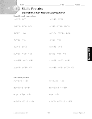 Operations with Radicals Worksheet: Complete with ease | airSlate ...