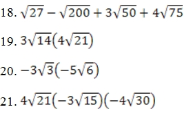 radical review worksheet answers