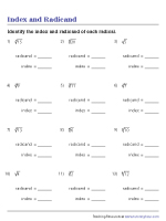 Radicals Worksheets