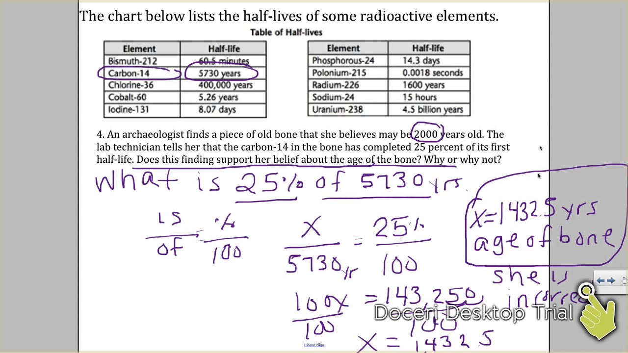 Radiometric Dating Absolute Dating Explaination Worksheet