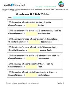 radius and diameter worksheet answers