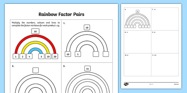 Rainbow Factor Pairs | Twinkl Maths Resources (teacher made)