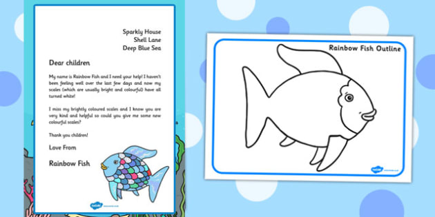 FREE! - Rainbow Fish Template | Living Things | Twinkl USA