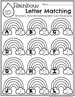 rainbow worksheet for preschoolers