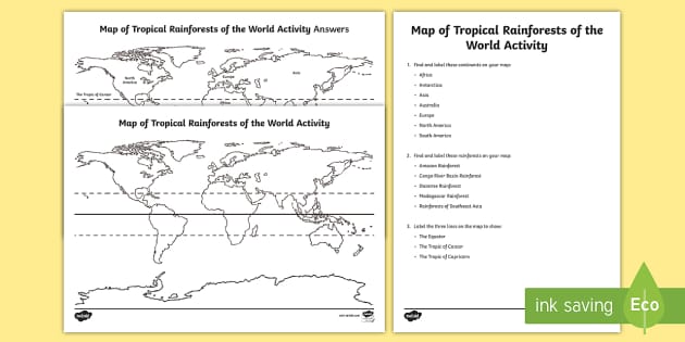 Tropical Rainforests Worksheet (Lehrer gemacht) - Twinkl