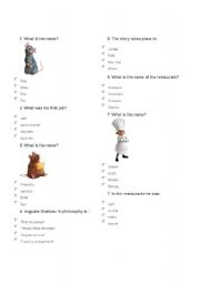 ratatouille worksheet