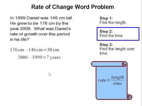 Rate of change word problem