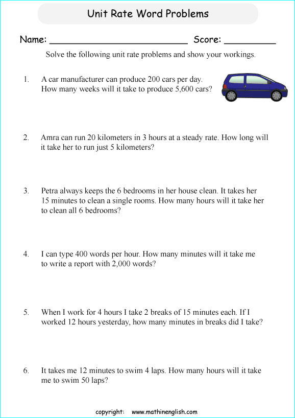 Printable primary math worksheet for math grades 1 to 6 based on ...