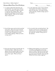 rate word problems worksheet