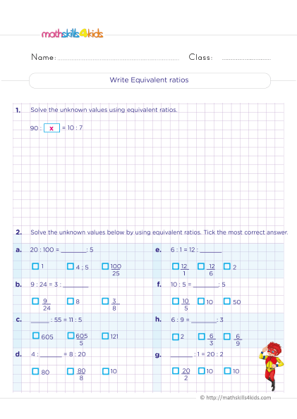 ratio activity worksheet answers