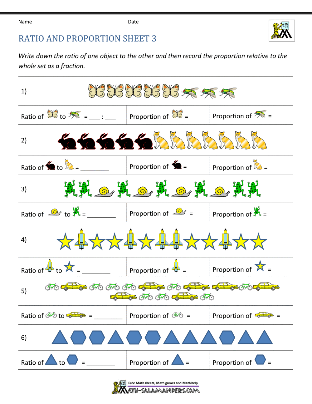ratio and proportion word problems worksheet