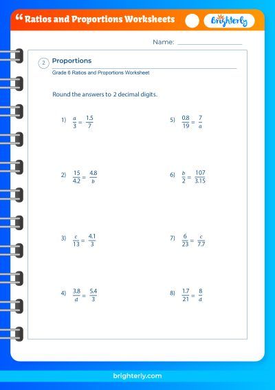 FREE Ratios And Proportions Worksheets [PDFs] Brighterly