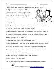 ratio and proportion worksheet pdf