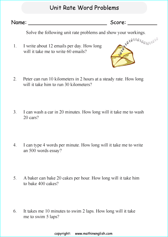 Printable primary math worksheet for math grades 1 to 6 based on ...