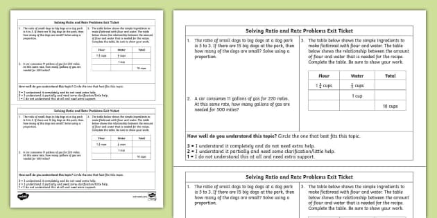 ratio and rate problems worksheet